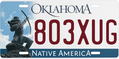 OK license plate 803XUG