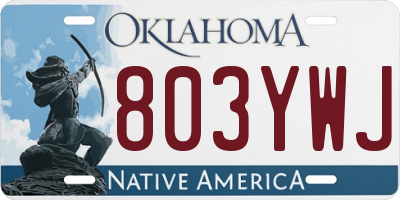 OK license plate 803YWJ