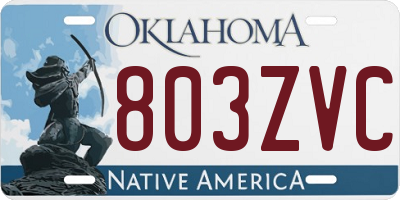 OK license plate 803ZVC