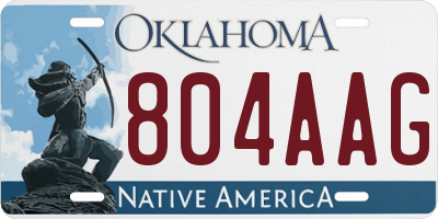 OK license plate 804AAG