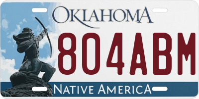 OK license plate 804ABM