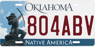 OK license plate 804ABV
