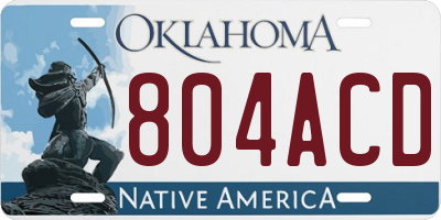 OK license plate 804ACD