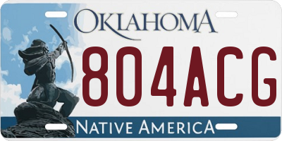 OK license plate 804ACG