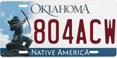 OK license plate 804ACW