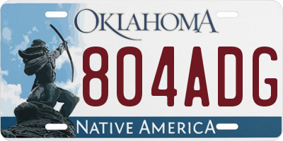 OK license plate 804ADG