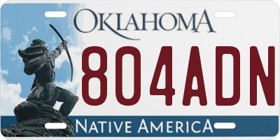 OK license plate 804ADN