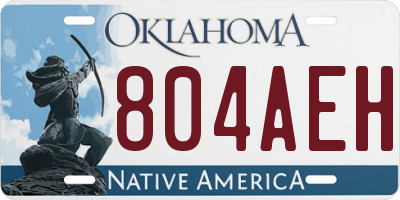 OK license plate 804AEH