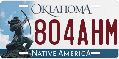 OK license plate 804AHM