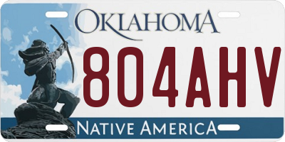 OK license plate 804AHV