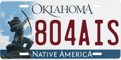 OK license plate 804AIS