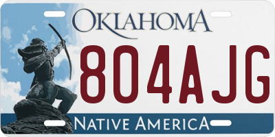 OK license plate 804AJG