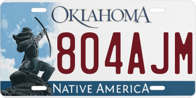 OK license plate 804AJM