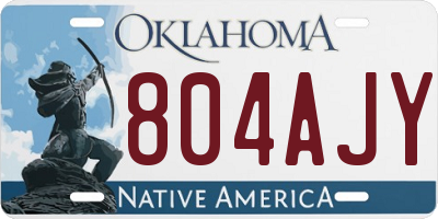 OK license plate 804AJY