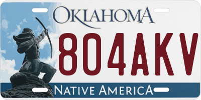 OK license plate 804AKV