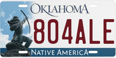 OK license plate 804ALE