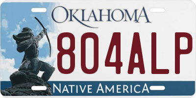 OK license plate 804ALP
