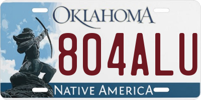 OK license plate 804ALU