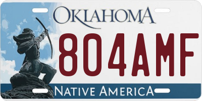 OK license plate 804AMF