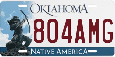 OK license plate 804AMG