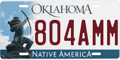 OK license plate 804AMM