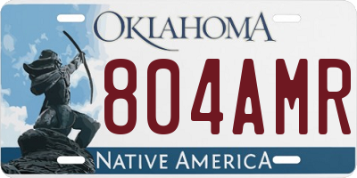 OK license plate 804AMR