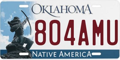 OK license plate 804AMU
