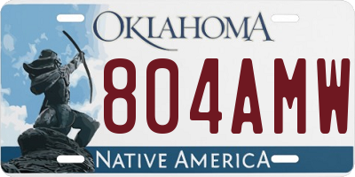 OK license plate 804AMW