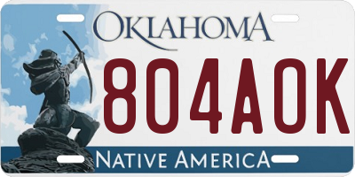 OK license plate 804AOK