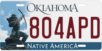 OK license plate 804APD