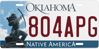 OK license plate 804APG