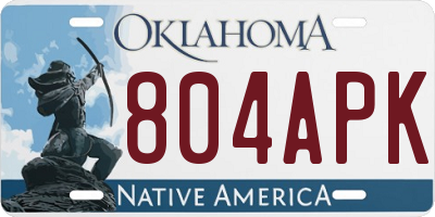 OK license plate 804APK