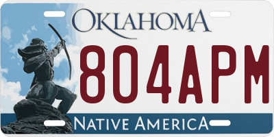 OK license plate 804APM