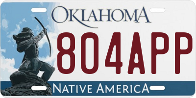 OK license plate 804APP