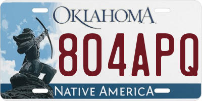 OK license plate 804APQ