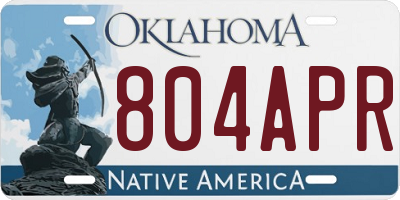 OK license plate 804APR