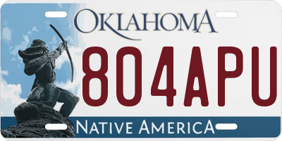 OK license plate 804APU