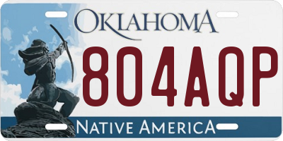 OK license plate 804AQP