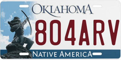 OK license plate 804ARV
