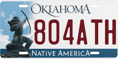 OK license plate 804ATH