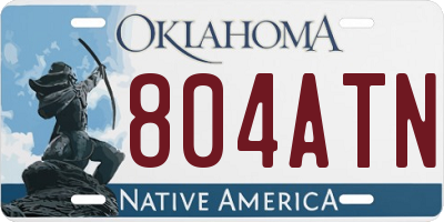 OK license plate 804ATN