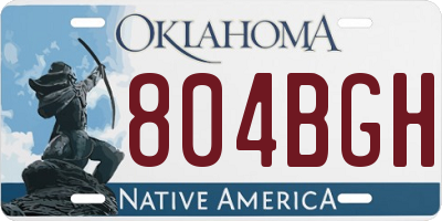 OK license plate 804BGH
