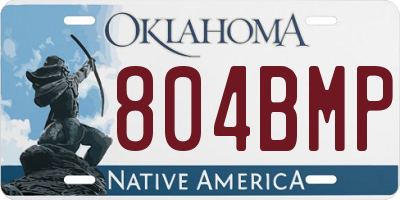OK license plate 804BMP