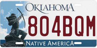 OK license plate 804BQM
