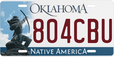 OK license plate 804CBU