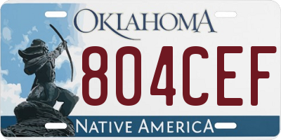 OK license plate 804CEF