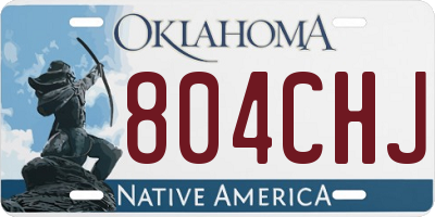 OK license plate 804CHJ