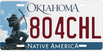 OK license plate 804CHL