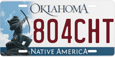 OK license plate 804CHT
