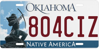OK license plate 804CIZ